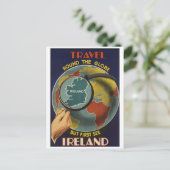 Eerste See Ireland Travel Poster Briefkaart (Staand voorkant)