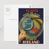 Eerste See Ireland Travel Poster Briefkaart (Voorkant / Achterkant)