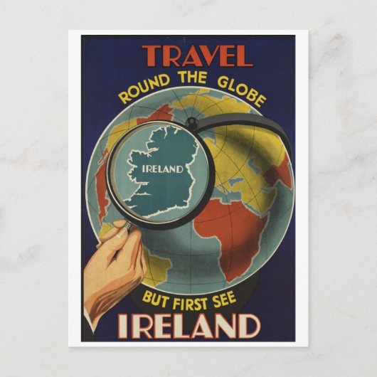 Eerste See Ireland Travel Poster Briefkaart (Voorkant)