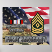 Eerste sergeant Afghanistan Campaign Ribbon Poster (Voorkant)