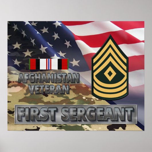 Eerste sergeant Afghanistan Campaign Ribbon Poster (Voorkant)