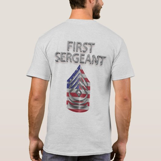 Eerste sergeant Gepersonaliseerd rang T-shirt (Achterkant)