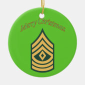 Eerste sergeant kerstversiering leger keramisch ornament (Voorkant)