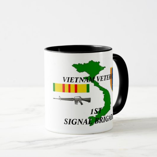 Eerste signaalbrigade Vietnam Veteran Coffee Mugs Mok (Voorkant rechts)