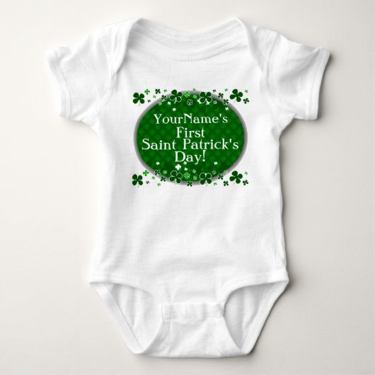 Eerste Sint Patrick's Day door een speciaal kind Romper (Voorkant)