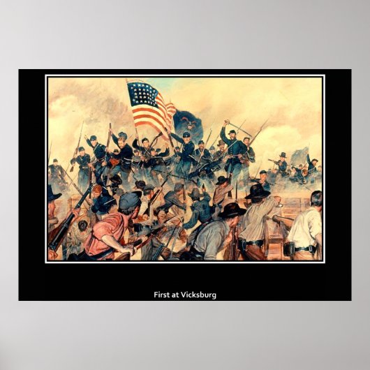 Eerste slag bij Vicksburg tijdens de Amerikaanse B Poster (Voorkant)