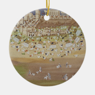 Eerste slag in Athene in 1826, van de Pictorial Keramisch Ornament