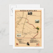Eerste slag op Bull Run - Panorama 2 in de burgero Briefkaart (Voorkant / Achterkant)