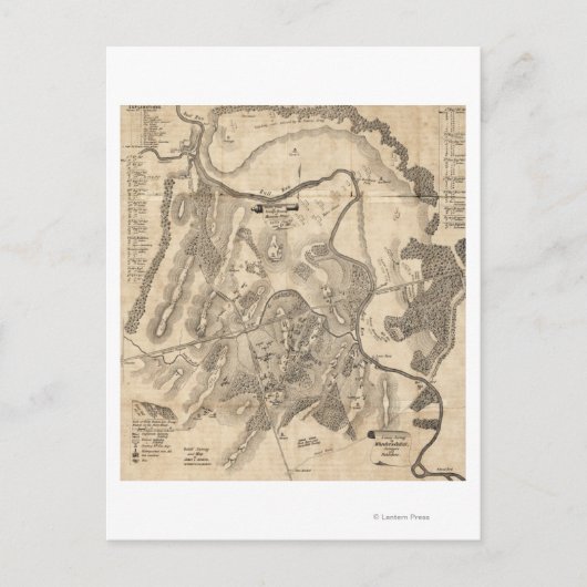 Eerste slag op Bull Run - Panoramiek in de burgero Briefkaart (Voorkant)