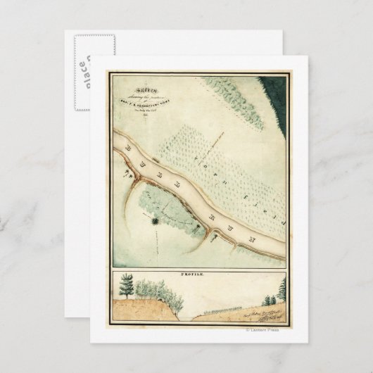 Eerste slag op Bull Run - Panoramiek in de burgero Briefkaart (Voorkant / Achterkant)