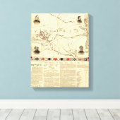 Eerste slag op Bull Run - Panoramiek in de burgero Canvas Afdruk (Insitu (Houten vloer))