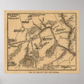 Eerste slag op Bull Run - Panoramiek in de burgero Poster (Voorkant)