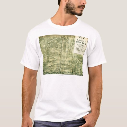 Eerste slag op Bull Run - Panoramiek in de burgero T-shirt (Voorkant)