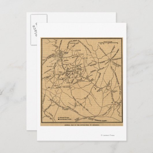 Eerste slag op Bull Run - Panoramiek uit de burger Briefkaart (Voorkant / Achterkant)