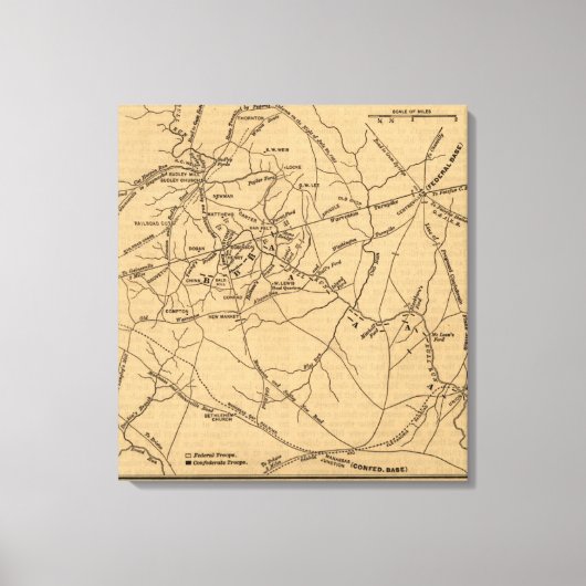 Eerste slag op Bull Run - Panoramiek uit de burger Canvas Afdruk (Voorkant)