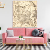 Eerste slag op Bull Run - Panoramiek uit de burger Canvas Afdruk (Insitu (Woonkamer))