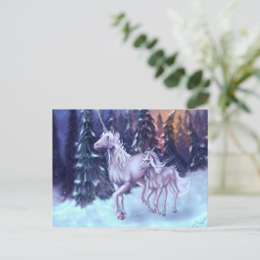 Eerste sneeuw briefkaart (Staand voorkant)