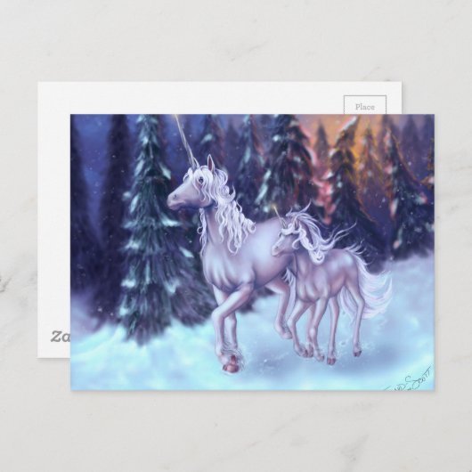 Eerste sneeuw briefkaart (Voorkant / Achterkant)