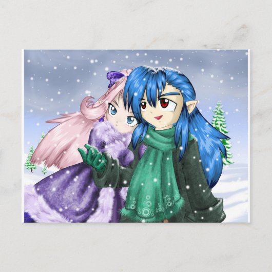 Eerste sneeuw briefkaart (Voorkant)