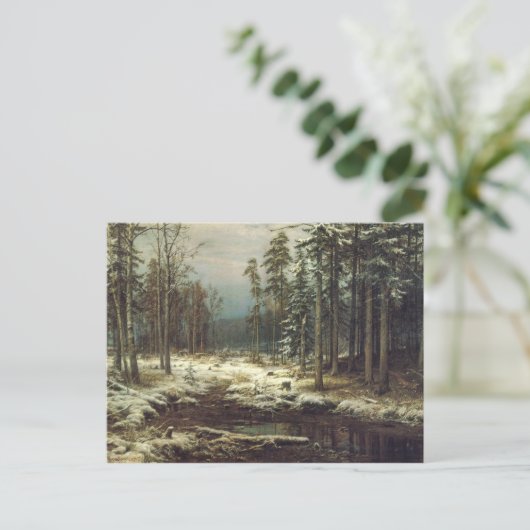 Eerste sneeuw briefkaart (Staand voorkant)