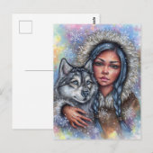 Eerste Sneeuw Briefkaart Husky Pup Beste Vrienden (Voorkant / Achterkant)