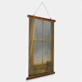 Eerste Sneeuw – Magie Achter het Glas Hangend Wandkleed (Gebogen)