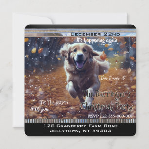 Eerste Sneeuw seizoen Retriever Kerstfeest Kaart