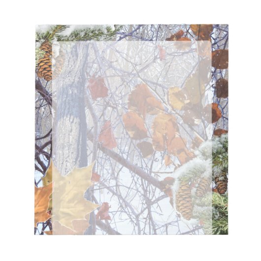 Eerste Sneeuw Winter Camouflage Stijl Notitieblok (Voorkant)