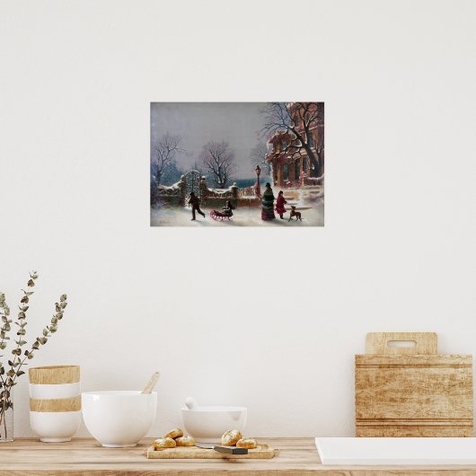 Eerste sneeuwkerscène poster (Keuken)