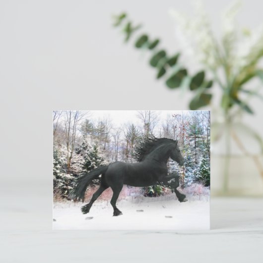 "Eerste sneeuwrun" Briefkaart (Staand voorkant)