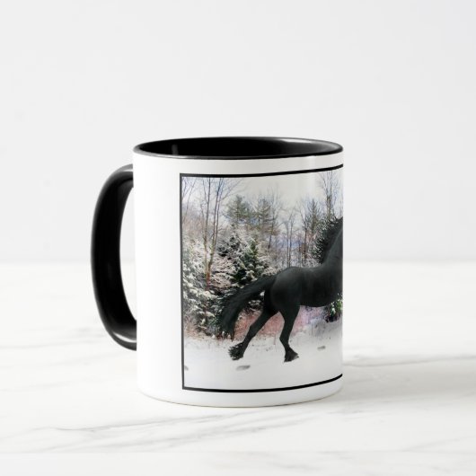 "Eerste sneeuwrun" Mok (Voorkant links)