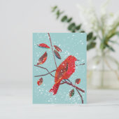 Eerste sneeuwseizoen feestdagenkaart (Staand voorkant)