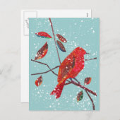 Eerste sneeuwseizoen feestdagenkaart (Voorkant / Achterkant)