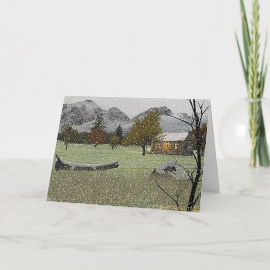 Eerste sneeuwval feestdagen kaart (Voorkant)