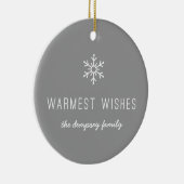 Eerste sneeuwval-keramisch Ornament - Grijs (Rechts)