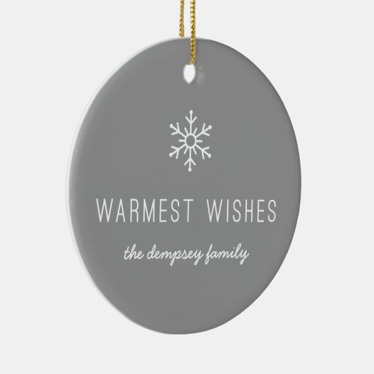 Eerste sneeuwval-keramisch Ornament - Grijs (Rechts)