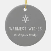 Eerste sneeuwval-keramisch Ornament - Grijs (Voorkant)