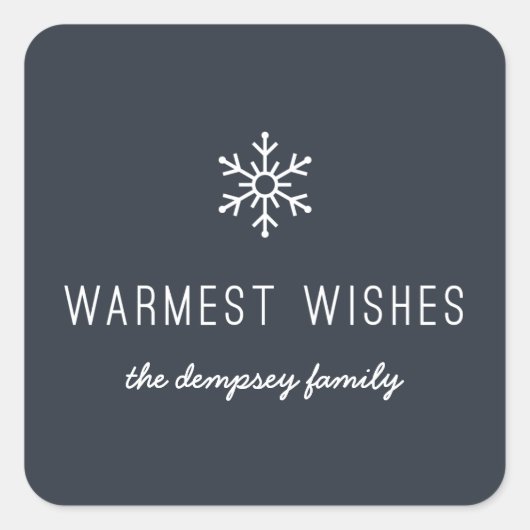 Eerste sneeuwval-Sticker - marine Vierkante Sticker (Voorkant)