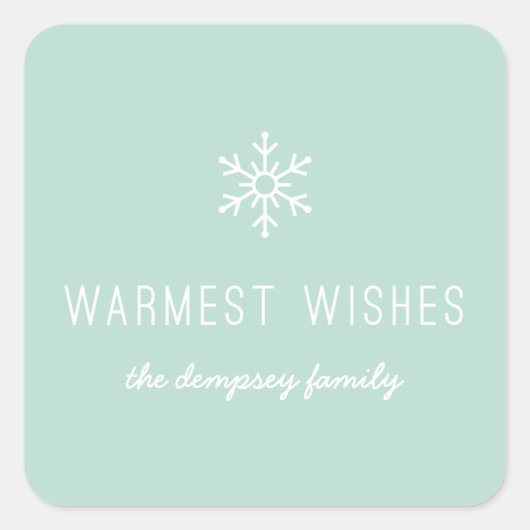 Eerste sneeuwval-Sticker - Mint Vierkante Sticker (Voorkant)