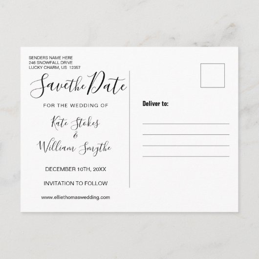 Eerste sneeuwvlokken Agenda sparen de Datum Aankondigingskaart (Achterkant)