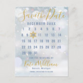 Eerste sneeuwvlokken Agenda sparen de Datum Aankondigingskaart (Voorkant)