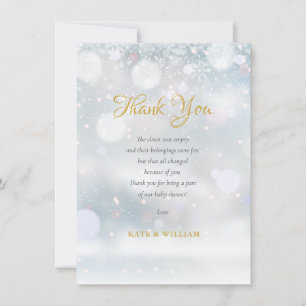 Eerste Sneeuwvlokken Baby Shower Bedank Gedicht Bedankkaart