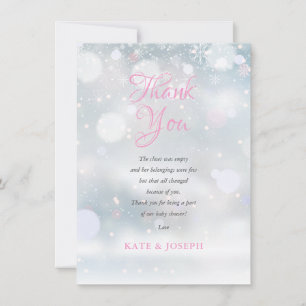 Eerste sneeuwvlokken Baby Shower Dank je Gedicht Bedankkaart
