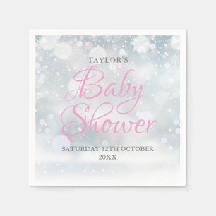 Eerste Sneeuwvlokken Baby Shower / Feestje Servet