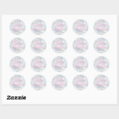 Eerste sneeuwvlokken baby shower ronde sticker (Vel)