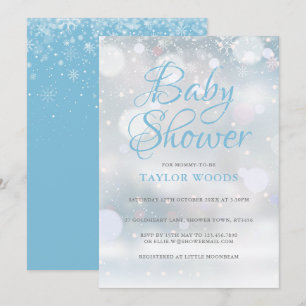 Eerste Sneeuwvlokken Baby Shower / Spetterfeest Kaart