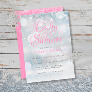 Eerste sneeuwvlokken Baby shower / Sprinkle / Coup Kaart