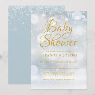 Eerste sneeuwvlokken Baby shower/sprint Kaart