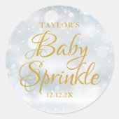 Eerste sneeuwvlokken Baby Sprinkle Shower Ronde Sticker (Voorkant)