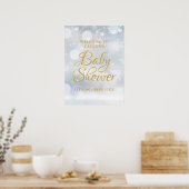 Eerste sneeuwvlokken babyshower welkomstbord poster (Keuken)